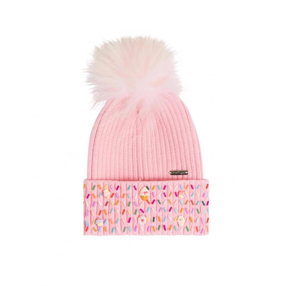 NEW BARI LYNN girl's happy sprinkles winter hat in pink
